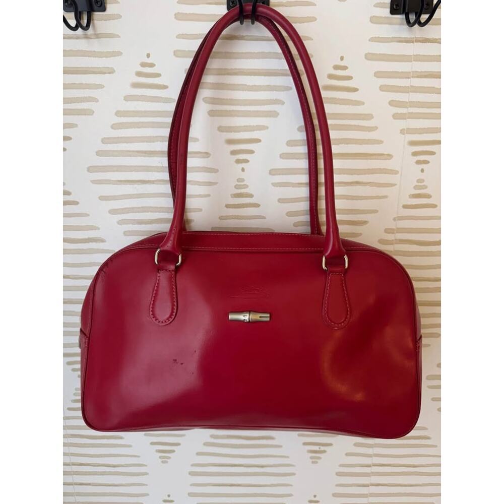 Longchamp Red Leather Shoulder Bag